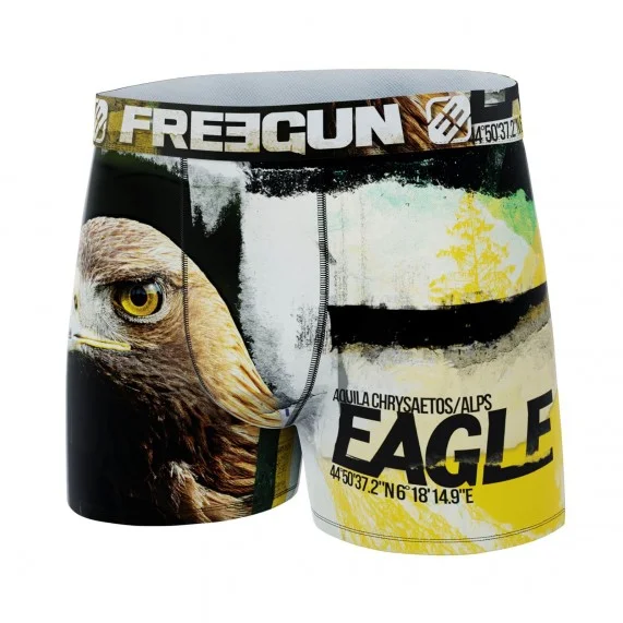 Lot de 4 Boxers Homme Microfibre Recyclé Animaux (Lot boxers Homme) Freegun chez FrenchMarket
