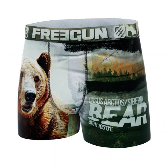 Juego de 4 calzoncillos para hombre de microfibra reciclada de animales (Calzoncillos para hombre) Freegun chez FrenchMarket