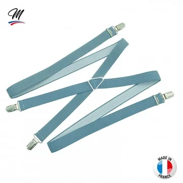 Bretelles en X à pinces/clips Fine (2,5 cm) Bleu - Fabrication Française (Beugels) French Market chez FrenchMarket