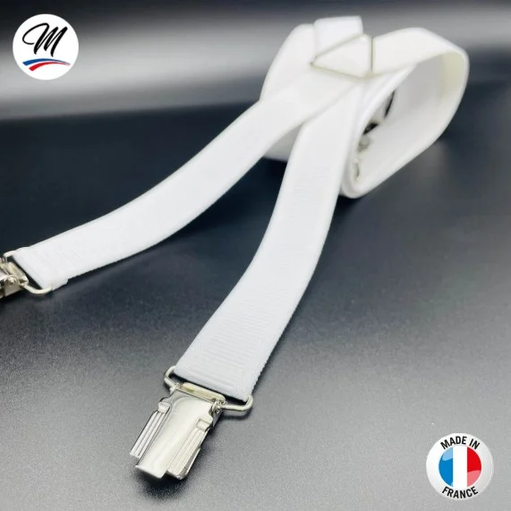 Bretelles en X à pinces/clips Fine (2,5 cm) Bleu - Fabrication Française (Bretelle) French Market chez FrenchMarket