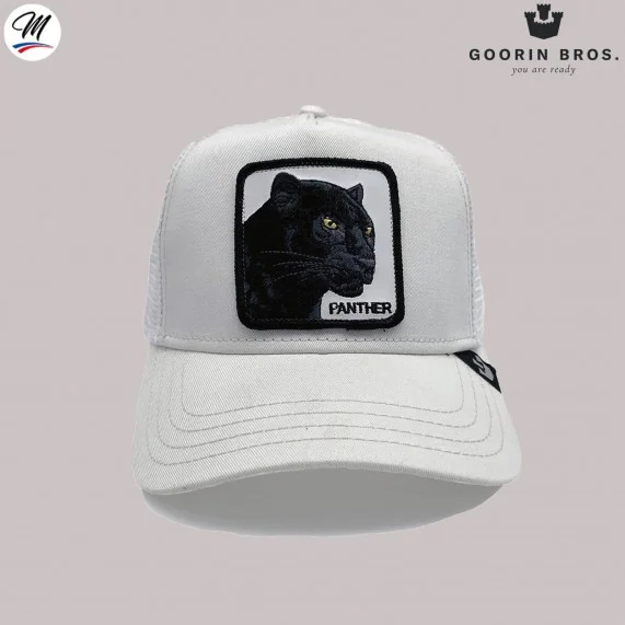 PANTHER Trucker Pet - Panter Wit / Ivoor (Caps) Goorin Bros chez FrenchMarket PANTHER Trucker Pet - Panter Wit / Ivoor (Caps) Goorin Bros chez FrenchMarket