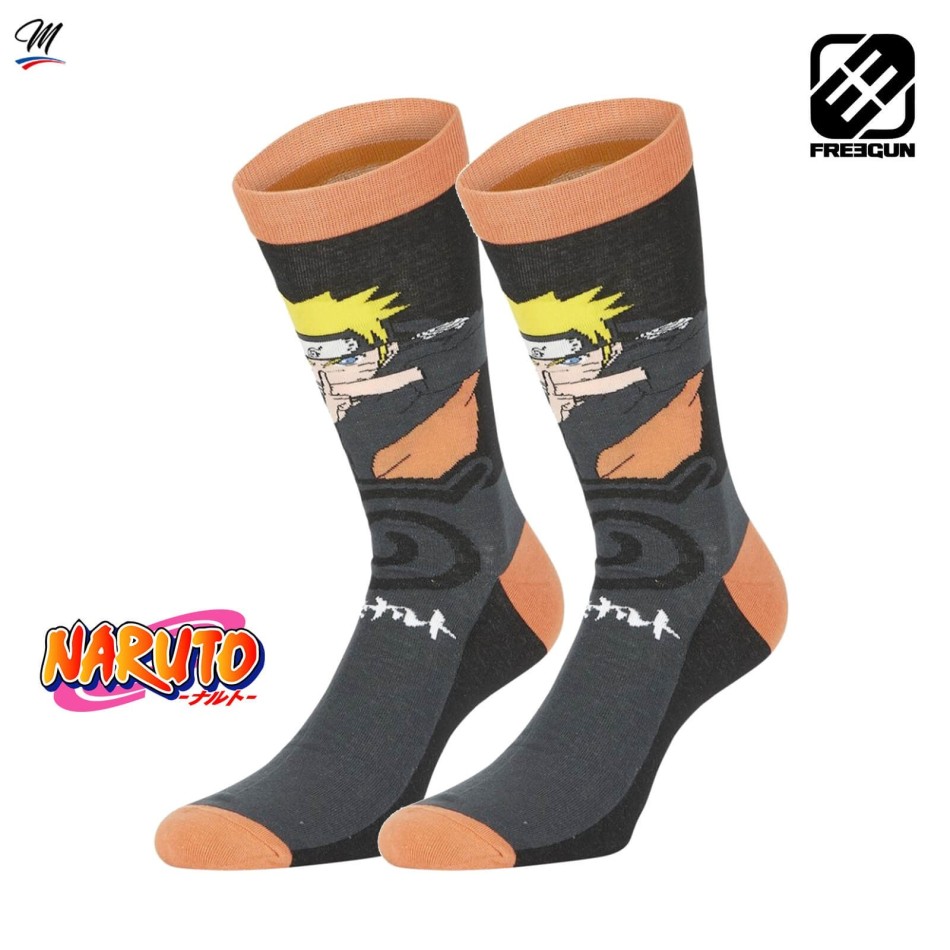 Lot de 2 paires de Chaussettes Homme "Naruto" (Chaussettes fantaisies) Freegun chez FrenchMarket