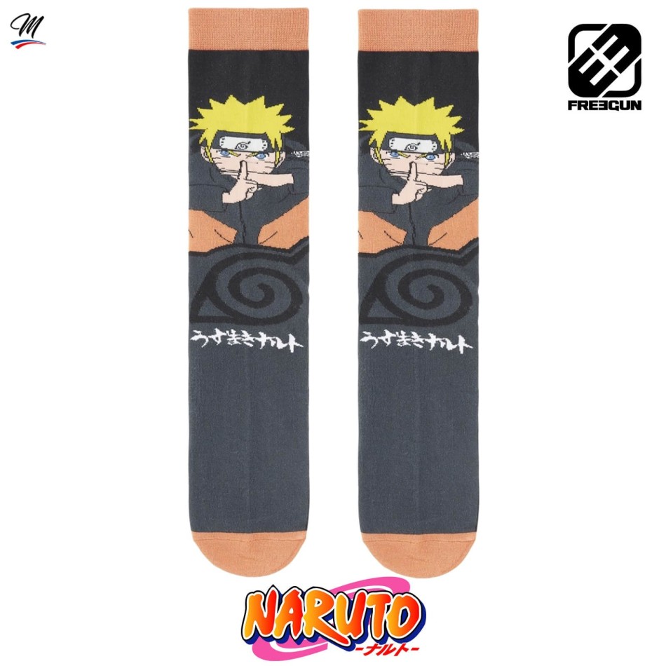 Lot de 2 paires de Chaussettes Homme "Naruto" (Chaussettes fantaisies) Freegun chez FrenchMarket