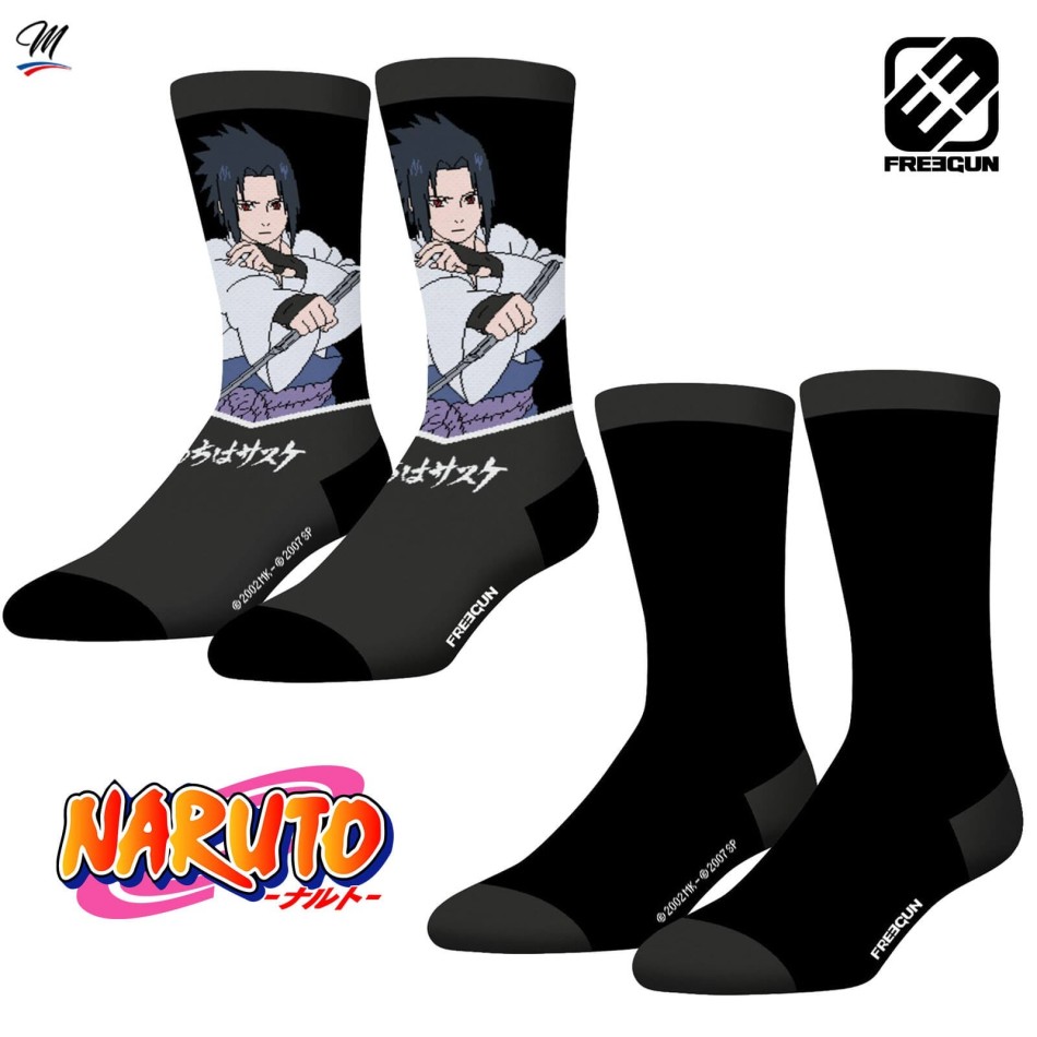 FREEGUN Set med 2 par pojksockor "Naruto" | Itachi Sasuke