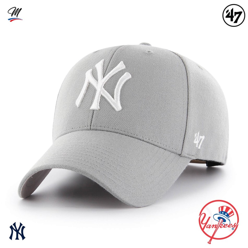 MLB New York Yankees MVP Snapback Cap Grigio (Berretto MLB) '47 Brand chez FrenchMarket