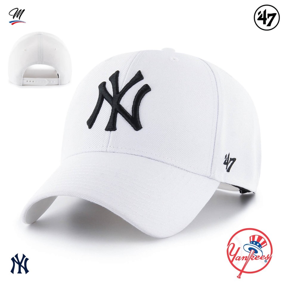 Casquette MLB New York Yankees MVP Snapback Blanc (Casquettes) '47 Brand chez FrenchMarket