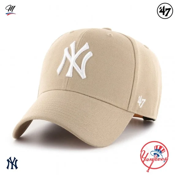Casquette MLB New York Yankees MVP Snapback Beige (Casquettes) '47 Brand chez FrenchMarket