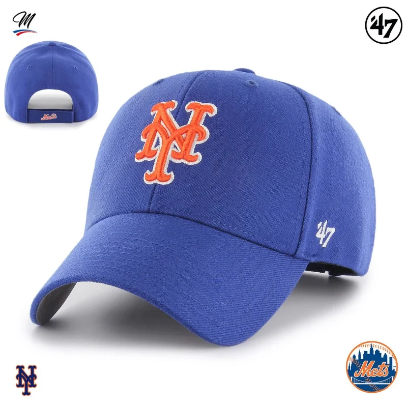 New York Mets Mvp Royal/Orange Adjustable - 47 Brand