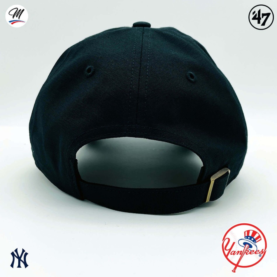 NY Yankees Black "Multi Color Script Clean Up" Cap 100% bomull