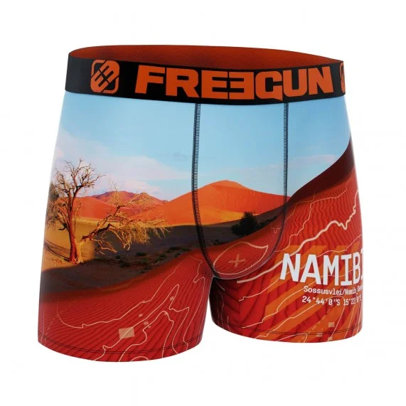 Boxershorts für Männer aus recycelter Mikrofaser "Paysage du Monde" (Landschaft der Welt) (Boxershorts Mann) Freegun auf Fren...