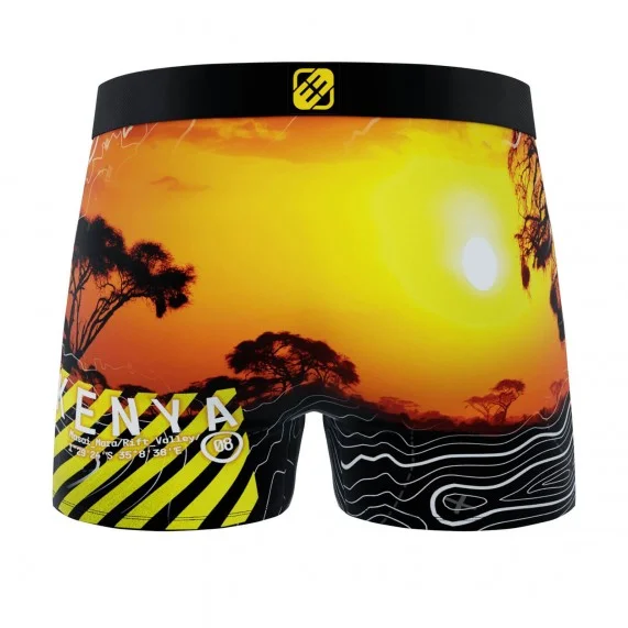 Boxershorts für Männer aus recycelter Mikrofaser "Paysage du Monde" (Landschaft der Welt) (Boxershorts Mann) Freegun auf Fren...