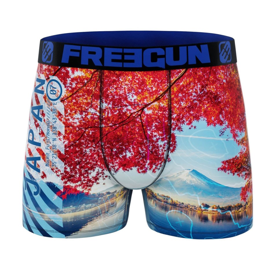 Herenboxershort van gerecyclede microvezel "Paysage du Monde (Herenboxershorts) Freegun chez FrenchMarket