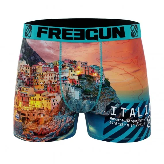 Herenboxershort van gerecyclede microvezel "Paysage du Monde (Herenboxershorts) Freegun chez FrenchMarket