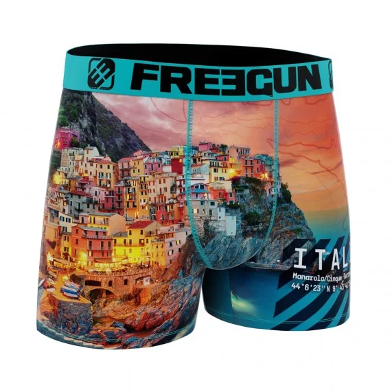 Herenboxershort van gerecyclede microvezel "Paysage du Monde (Herenboxershorts) Freegun chez FrenchMarket