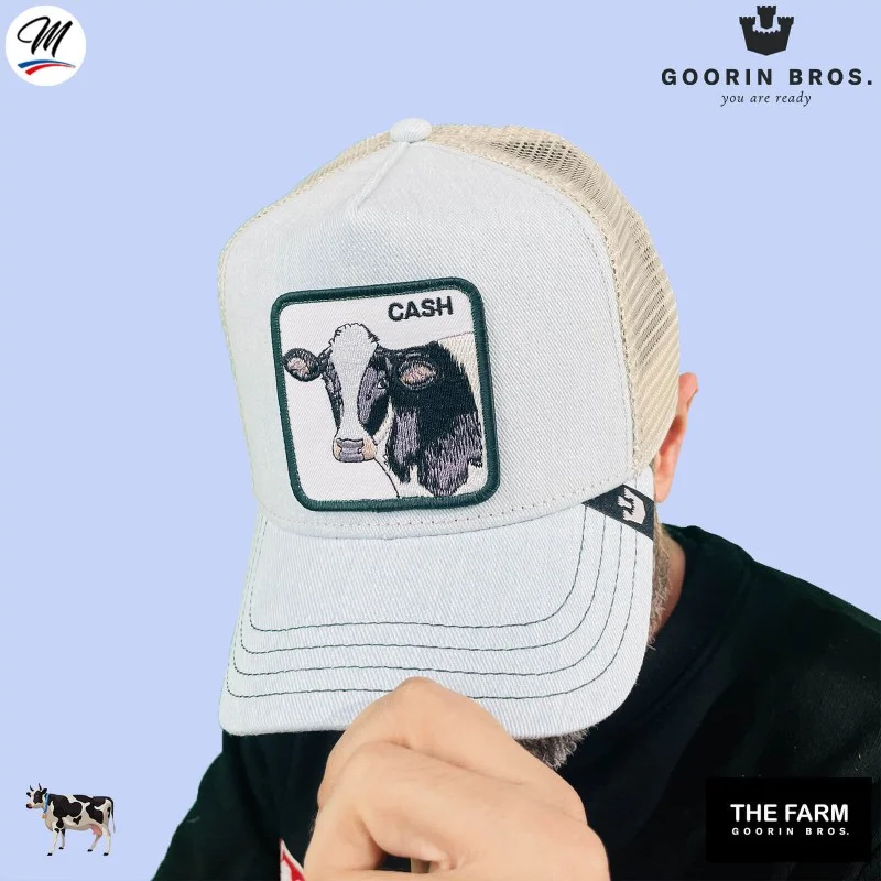 Goorin Bros - Casquette Trucker Cash Cow (Vache) Bleu Cyan Taille Unique