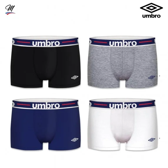 Juego de 4 bóxers para hombre 100% algodón (Calzoncillos para hombre) Umbro chez FrenchMarket Juego de 4 bóxers para hombre 100% algodón (Calzoncillos para hombre) Umbro chez FrenchMarket