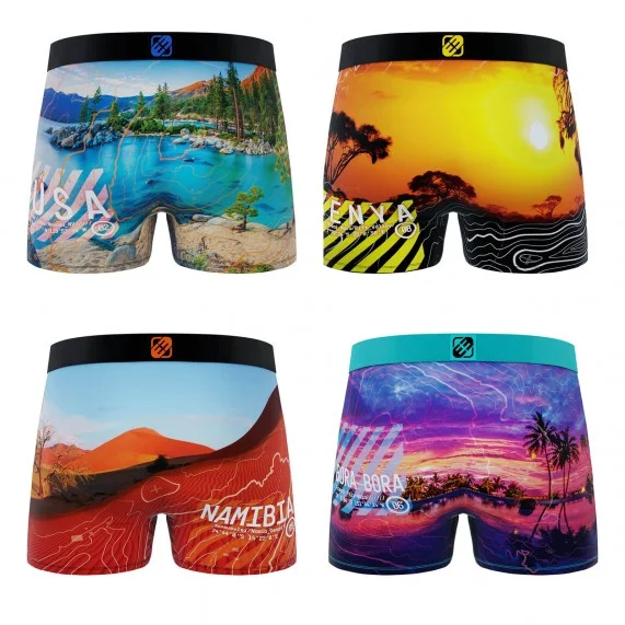 Set di 4 boxer da uomo in microfibra riciclata Paysage du Monde (Boxer da uomo) Freegun chez FrenchMarket Set di 4 boxer da uomo in microfibra riciclata Paysage du Monde (Boxer da uomo) Freegun chez FrenchMarket