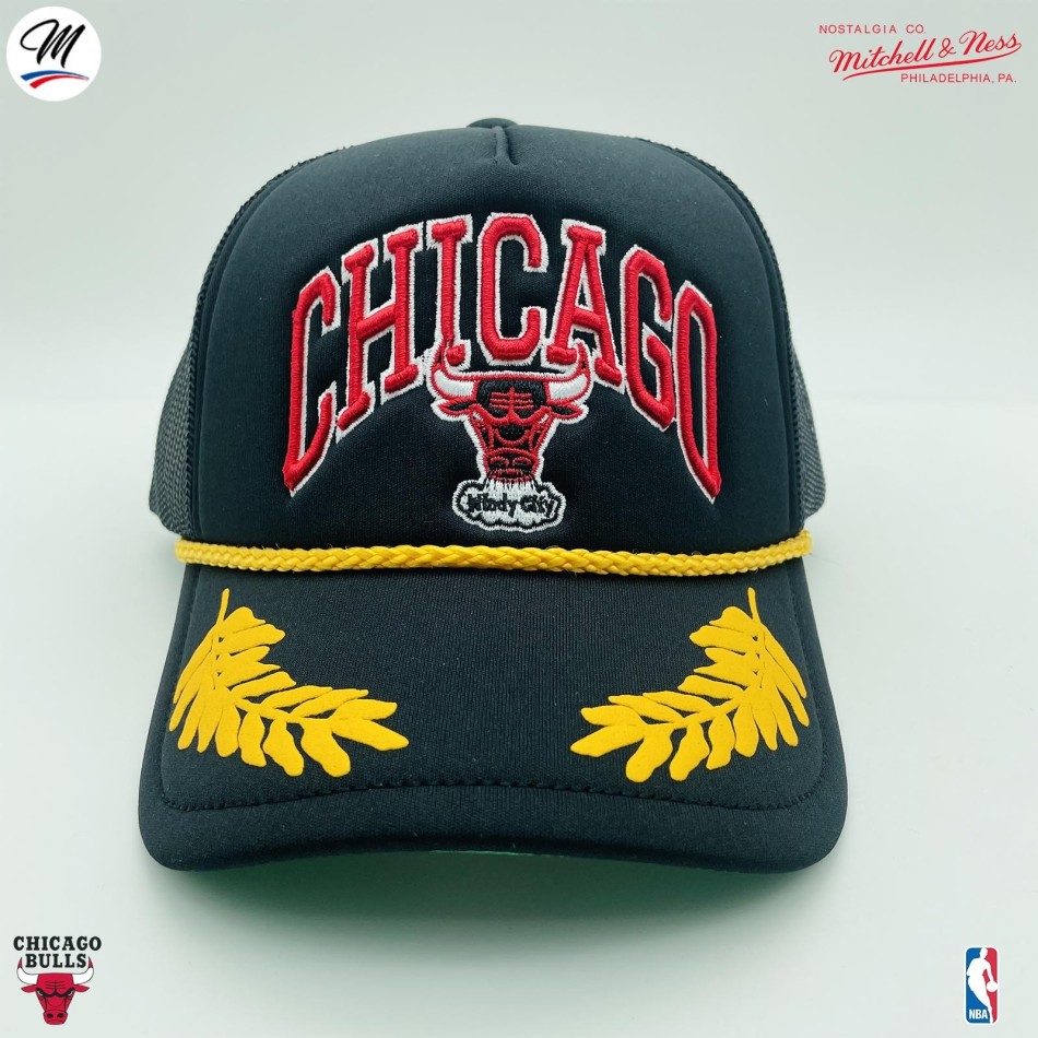 Casquette Trucker NBA Chicago Bulls HWC "Gold Leaf" (Casquette NBA) Mitchell & Ness chez FrenchMarket