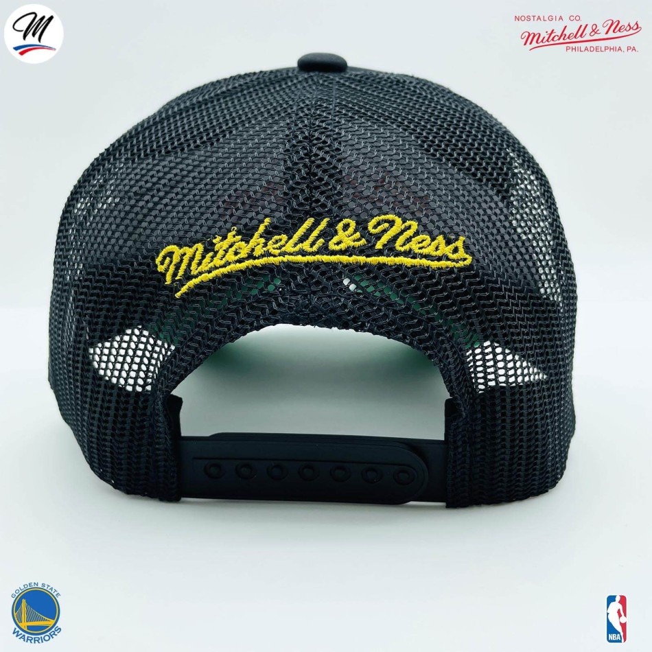 Cappello Trucker NBA "Foglia d'oro" dei Golden State Warriors HWC (Cappello NBA) Mitchell & Ness chez FrenchMarket