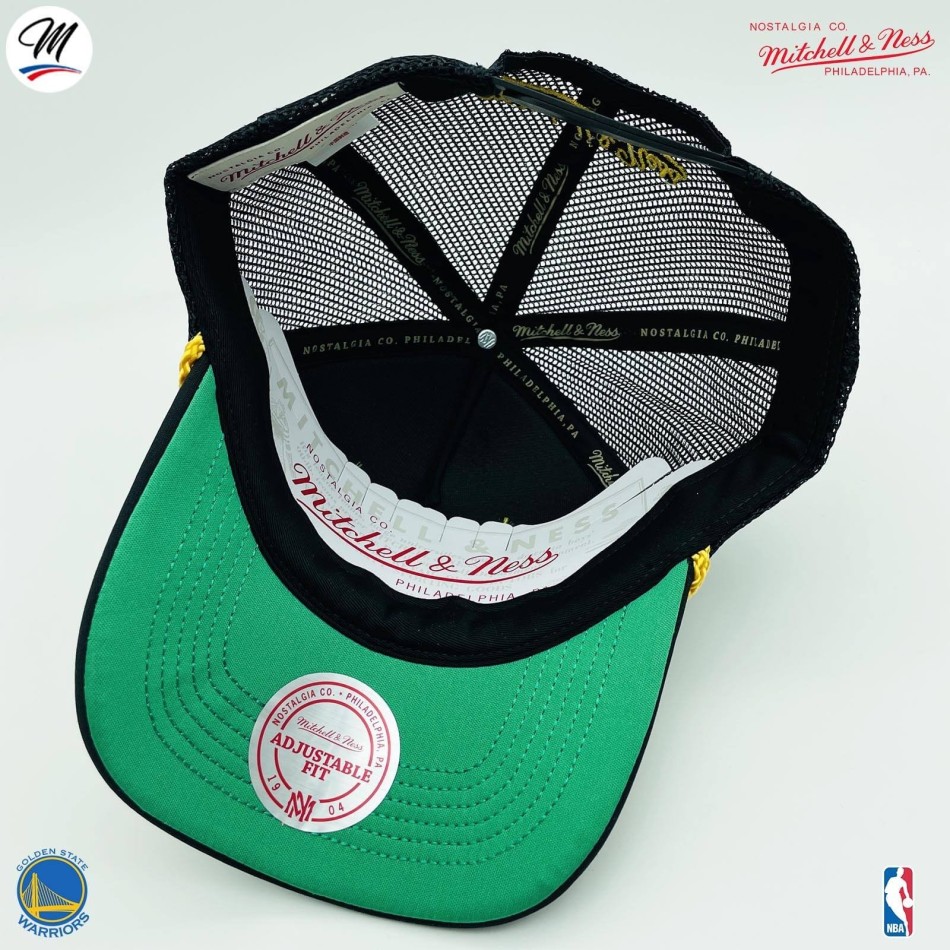 Cappello Trucker NBA "Foglia d'oro" dei Golden State Warriors HWC (Cappello NBA) Mitchell & Ness chez FrenchMarket