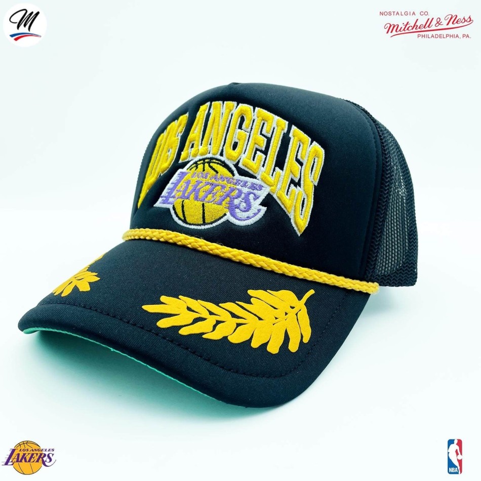 Cappello Trucker Los Angeles Lakers HWC "Gold Leaf" NBA (Cappello NBA) Mitchell & Ness chez FrenchMarket