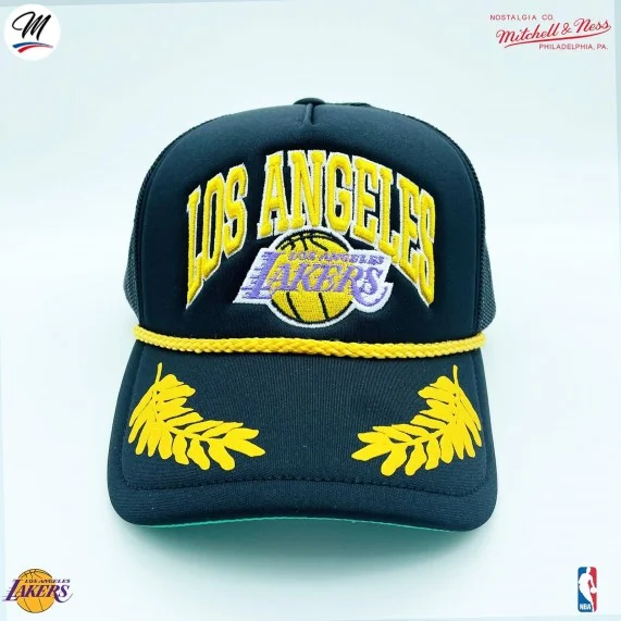 Los Angeles Lakers HWC "Gold Leaf" NBA Trucker Cap (Caps) Mitchell & Ness on FrenchMarket