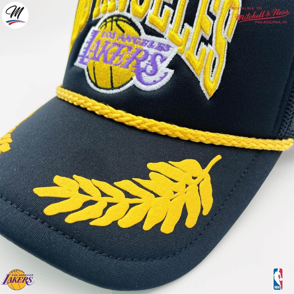 Casquette Trucker NBA Los Angeles Lakers HWC "Gold Leaf" (Casquette NBA) Mitchell & Ness chez FrenchMarket