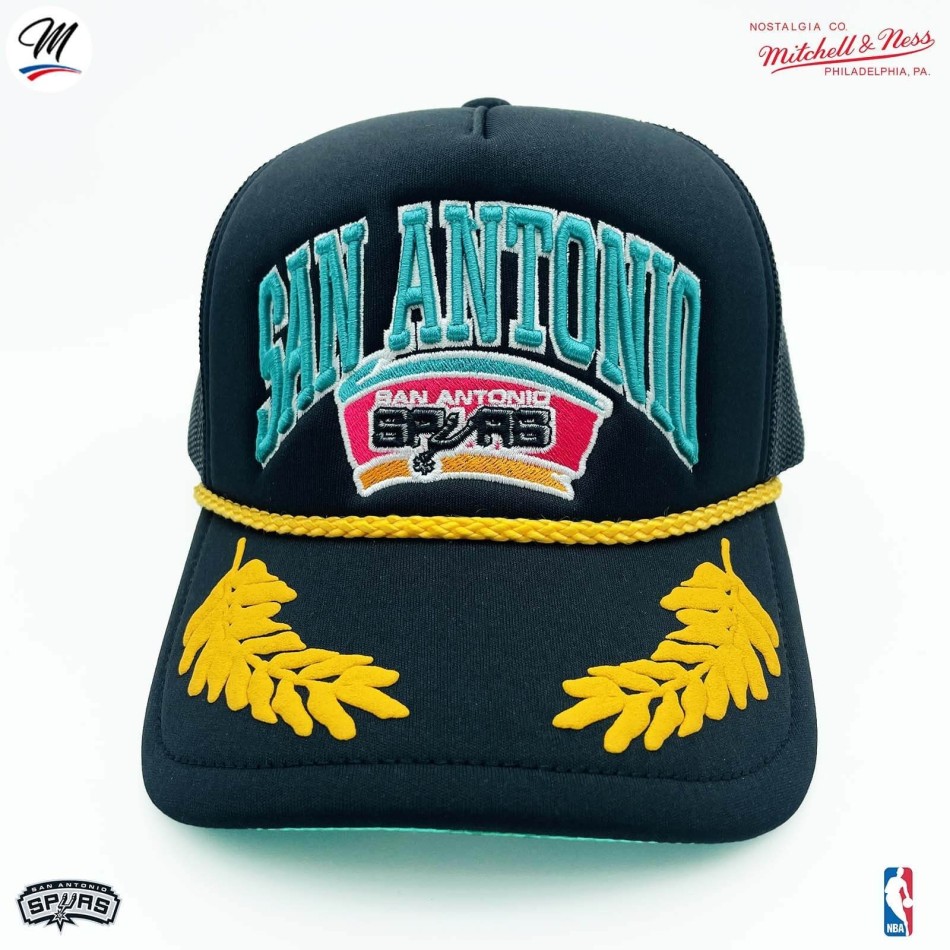 Mitchell & Ness San Antonio Spurs HWC "Gold Leaf" NBA Trucker Cap