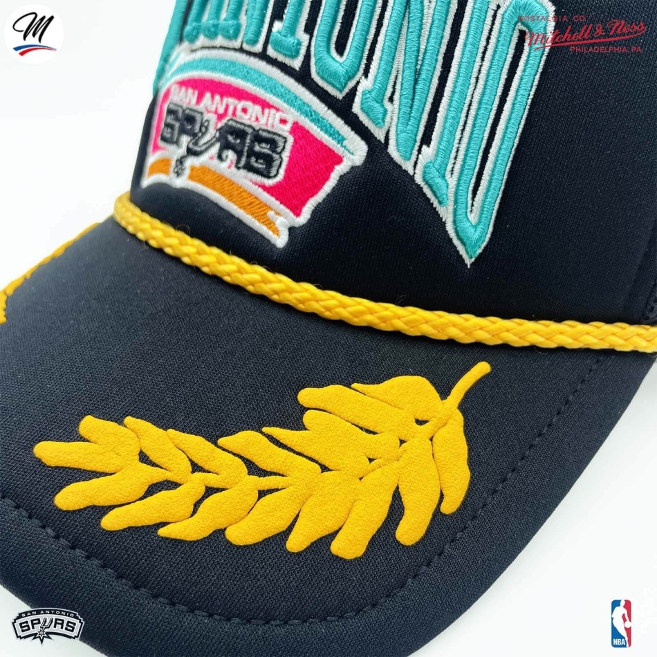 NBA San Antonio Spurs HWC "Gold Leaf" Trucker Cap (NBA-Kappe) Mitchell & Ness auf FrenchMarket