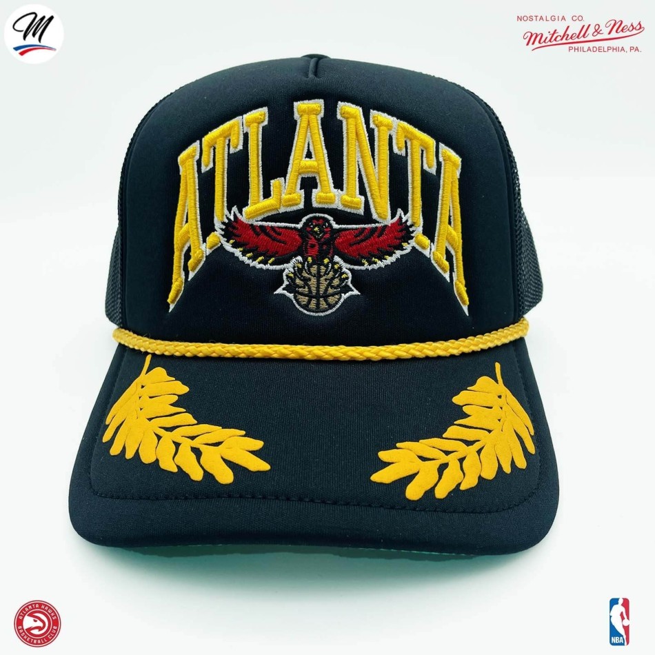 Casquette Trucker NBA Atlanta Hawks HWC "Gold Leaf" (Casquette NBA) Mitchell & Ness chez FrenchMarket