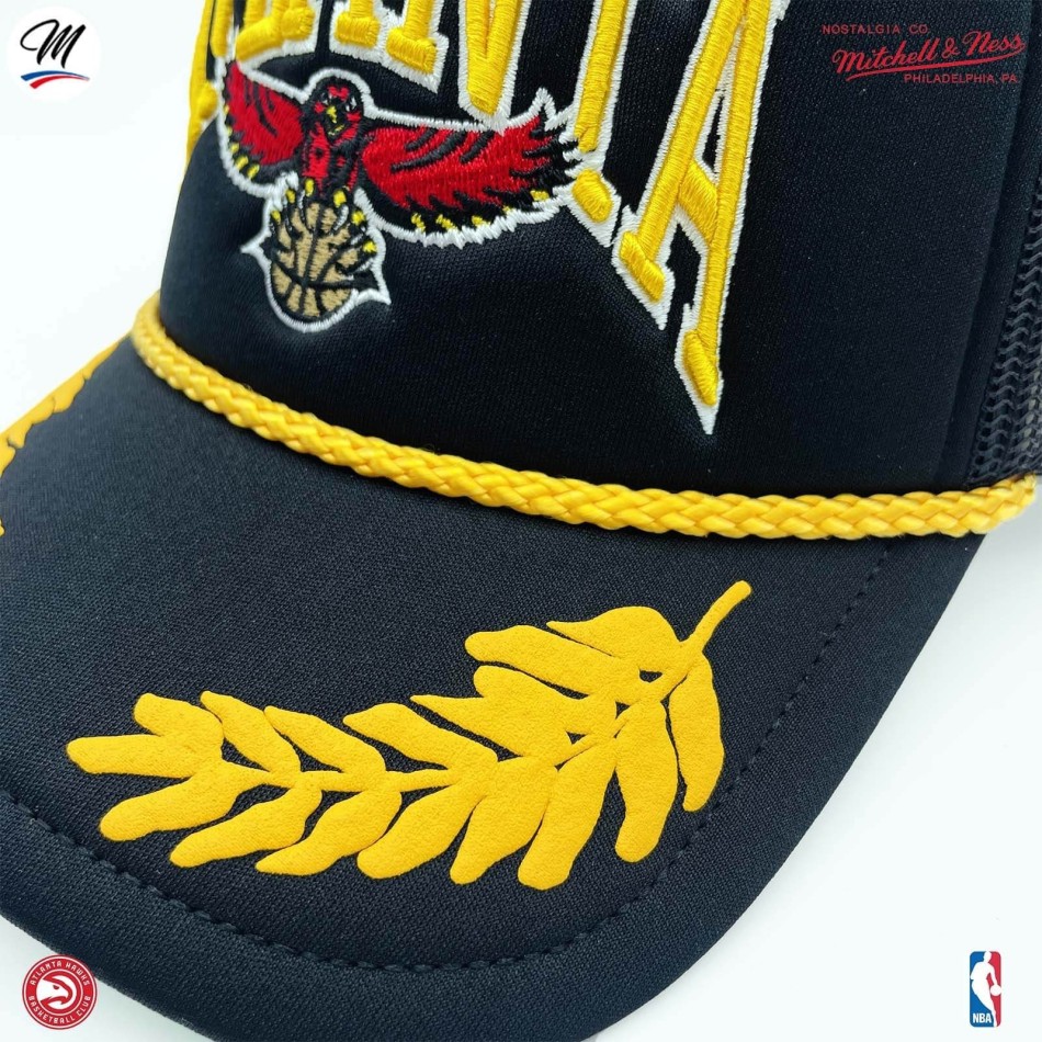 Casquette Trucker NBA Atlanta Hawks HWC "Gold Leaf" (Casquette NBA) Mitchell & Ness chez FrenchMarket