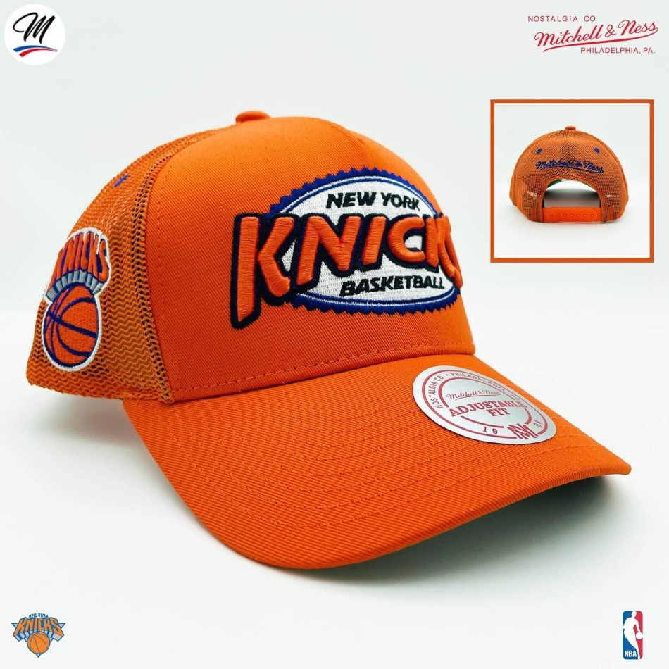 New York Knicks HWC "Team Seal" NBA Trucker Cap (Caps) Mitchell & Ness on FrenchMarket