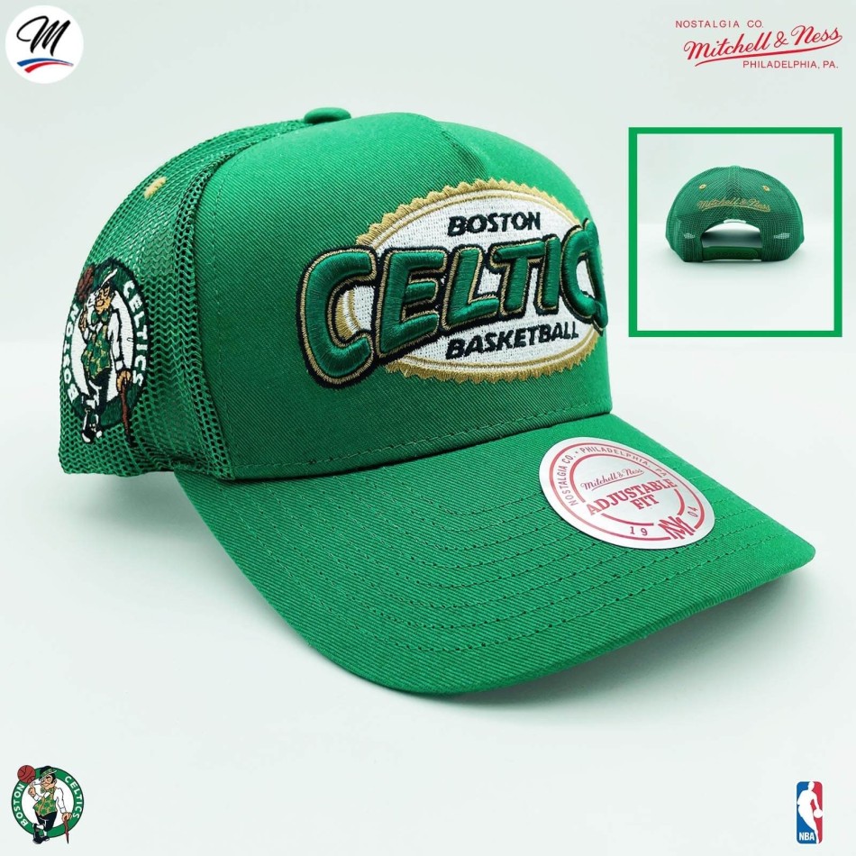 NBA Boston Celtics HWC "Team Seal" Trucker Cap (NBA-Kappe) Mitchell & Ness auf FrenchMarket