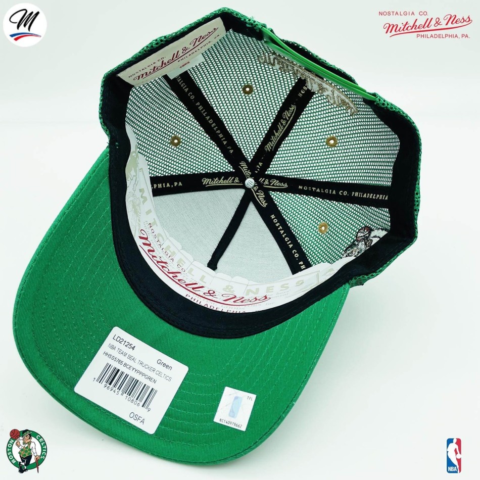 NBA Boston Celtics HWC "Team Seal" Trucker Cap (NBA-Kappe) Mitchell & Ness auf FrenchMarket