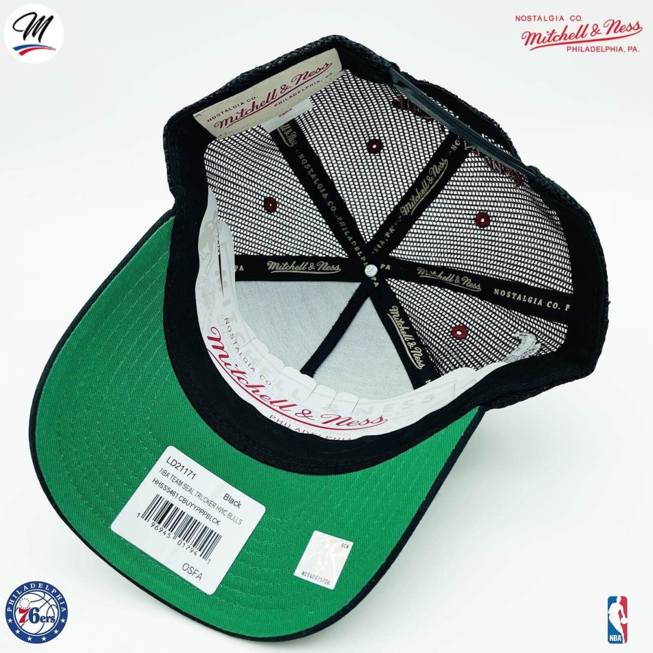 Philadelphia 76ers Gorra HWC "Team Seal" NBA Trucker (Gorra de la NBA) Mitchell & Ness chez FrenchMarket