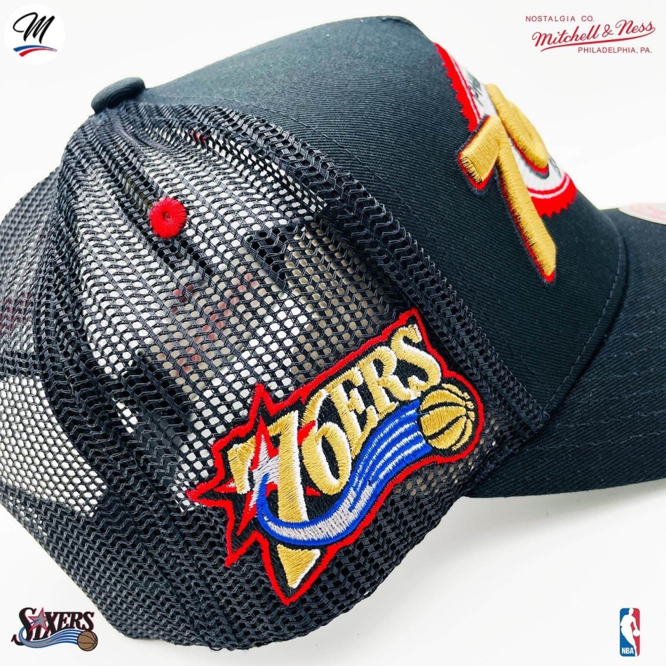 Casquette Trucker NBA Philadelphia 76ers HWC "Team Seal" (Casquette NBA) Mitchell & Ness chez FrenchMarket