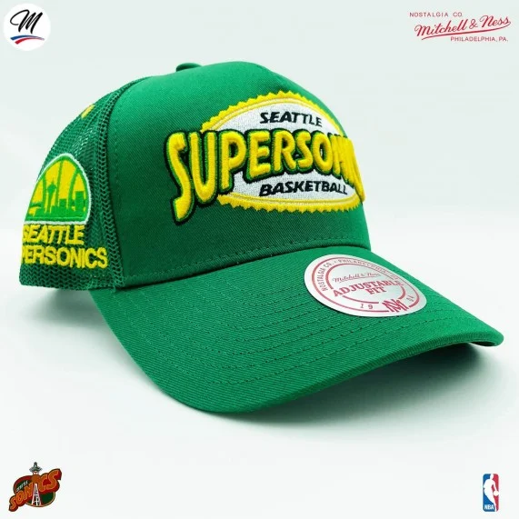 Casquette Trucker NBA Seattle Supersonics HWC "Team Seal" (Casquettes) Mitchell & Ness chez FrenchMarket