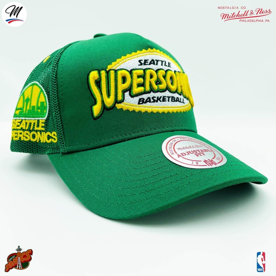 NBA Seattle Supersonics HWC "Team Seal" Trucker Cap (NBA-Kappe) Mitchell & Ness auf FrenchMarket