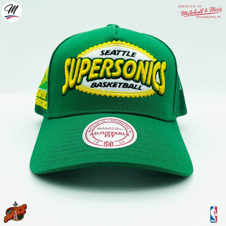 NBA Seattle Supersonics HWC "Team Seal" Trucker Cap (NBA-Kappe) Mitchell & Ness auf FrenchMarket