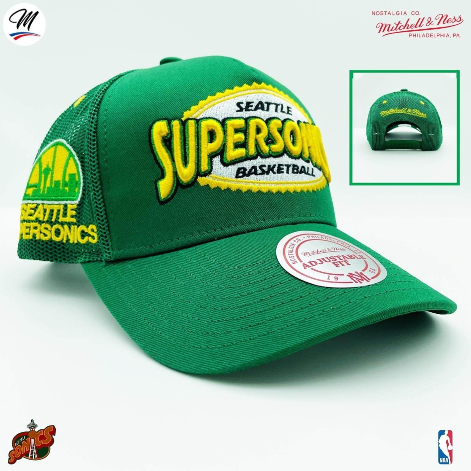 NBA Seattle Supersonics HWC "Team Seal" Trucker Cap (NBA-Kappe) Mitchell & Ness auf FrenchMarket