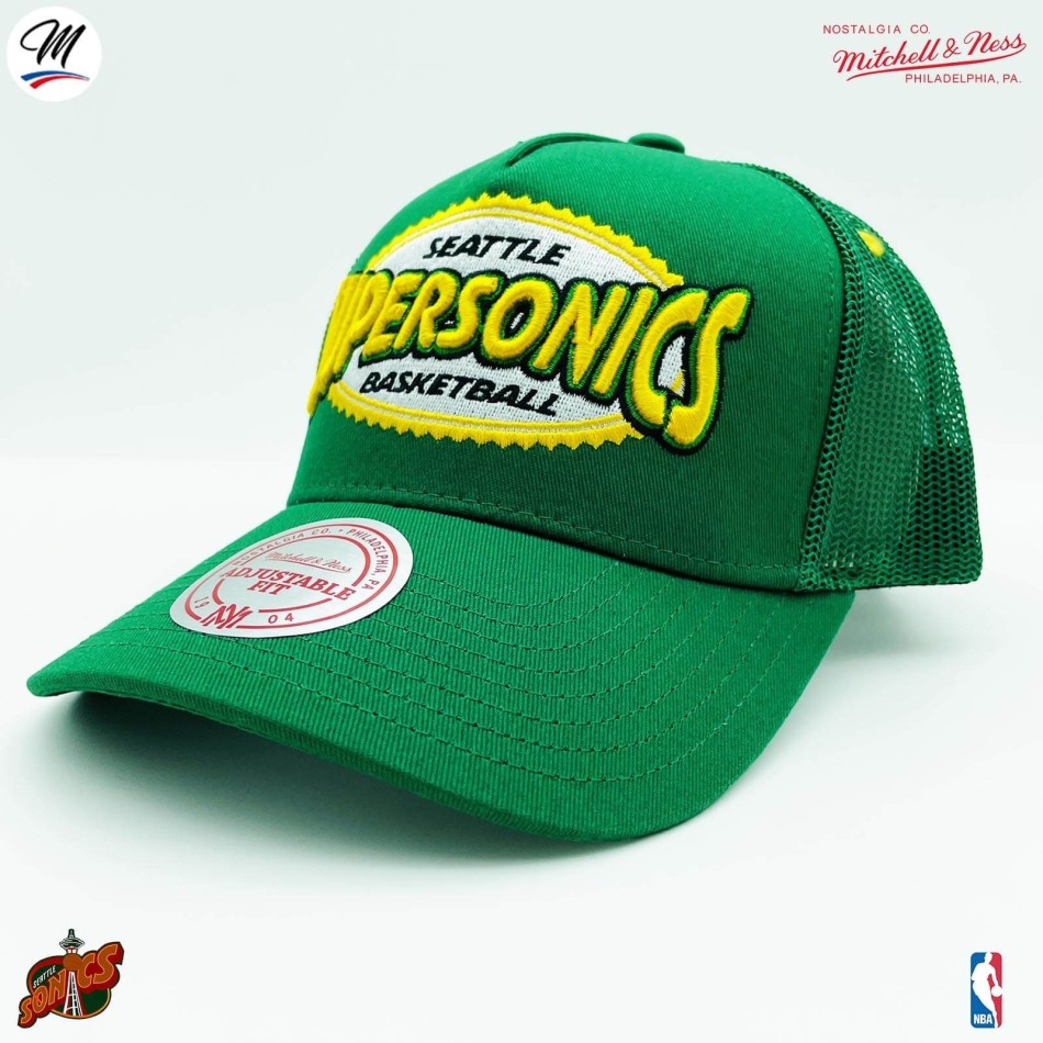 Cappello Trucker Seattle Supersonics HWC "Team Seal" NBA (Cappello NBA) Mitchell & Ness chez FrenchMarket
