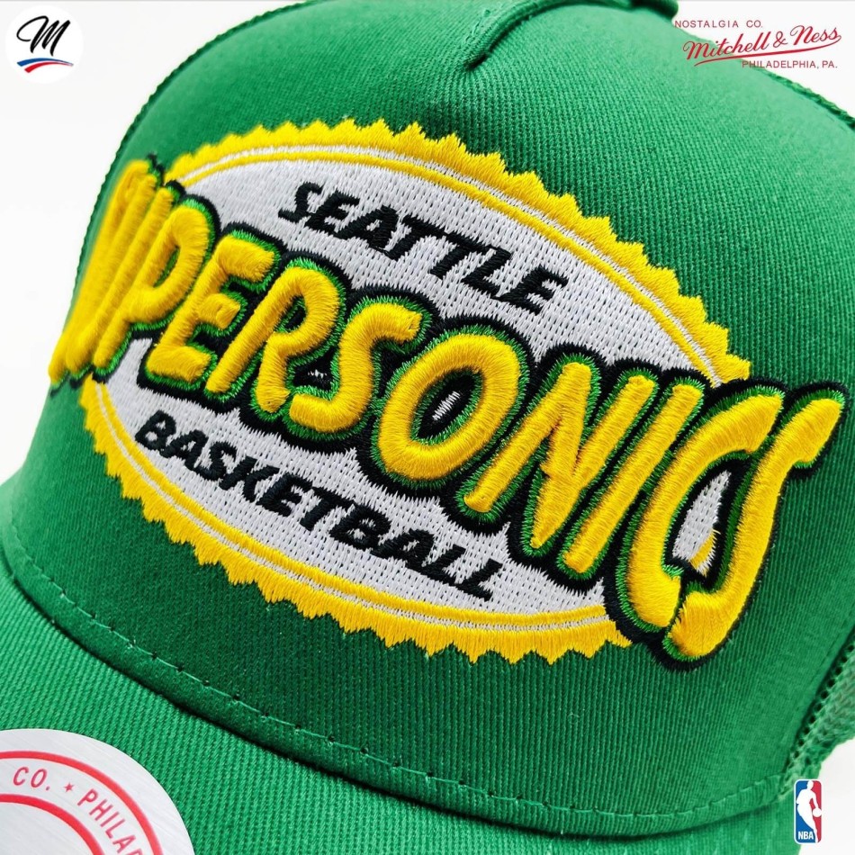 Casquette Trucker NBA Seattle Supersonics HWC "Team Seal" (Casquette NBA) Mitchell & Ness chez FrenchMarket