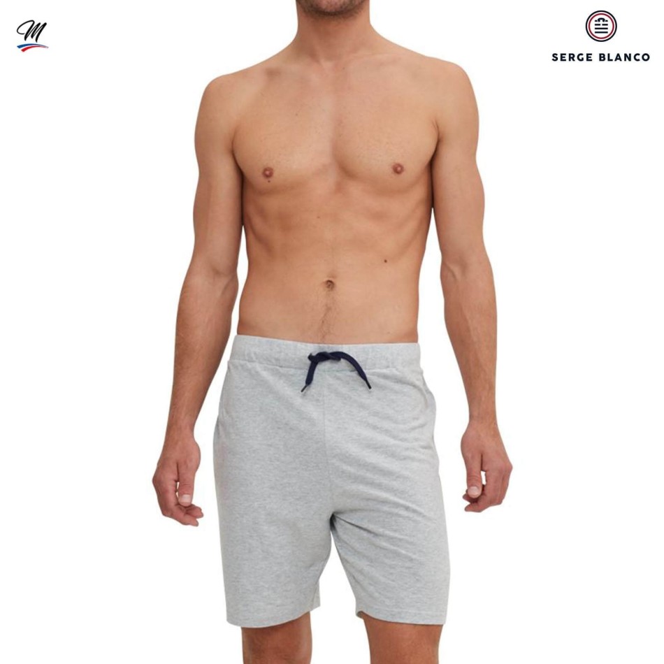 SERGE BLANCO Kort pyjamas set i bomull "Navy Ng