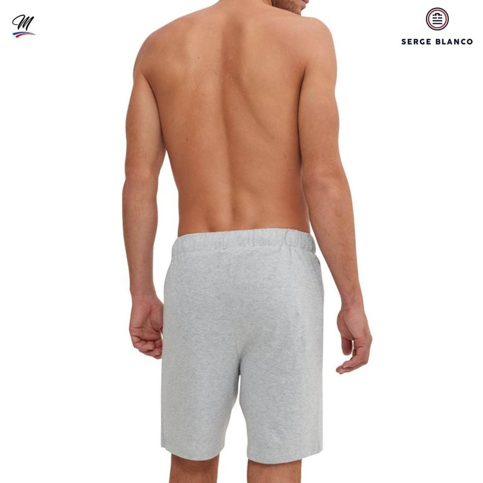 SERGE BLANCO Kort pyjamas set i bomull "Navy Ng