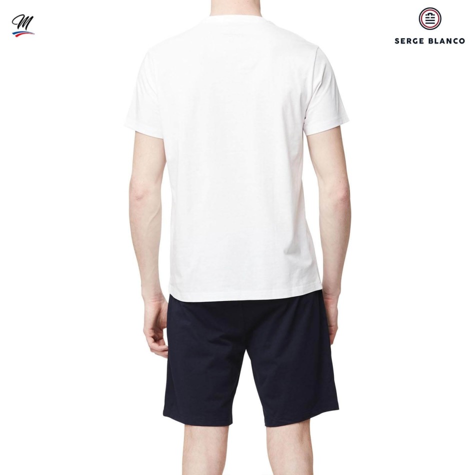 SERGE BLANCO Pyjamas kort bomull "Super Papa" | Fars dag special