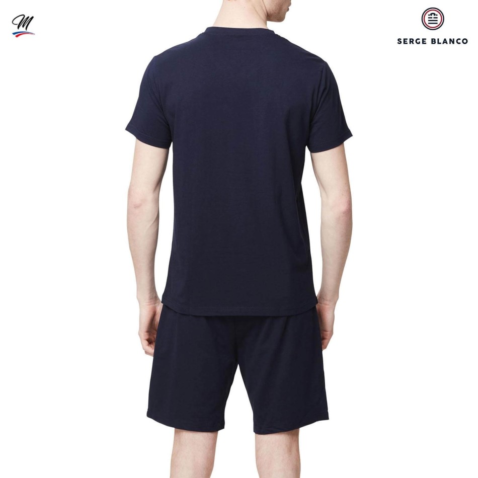 SERGE BLANCO Pyjamas Short t-SHIRT och sHORT i "Papa d'Amour"-bomull