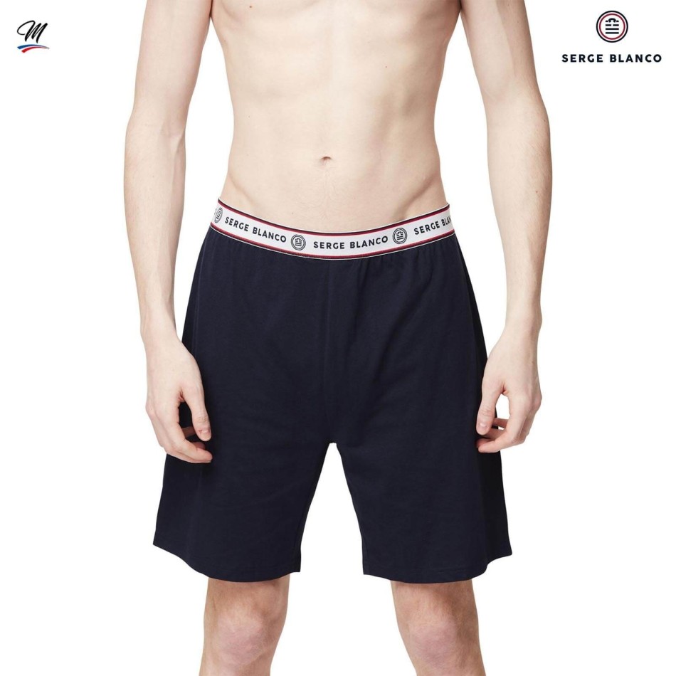 SERGE BLANCO Pyjamas Short t-SHIRT och sHORT i "Papa d'Amour"-bomull