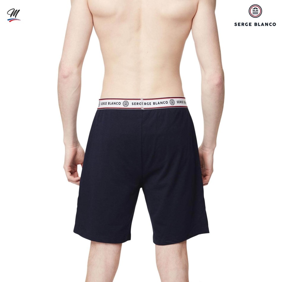 SERGE BLANCO Pyjamas Short t-SHIRT och sHORT i "Papa d'Amour"-bomull