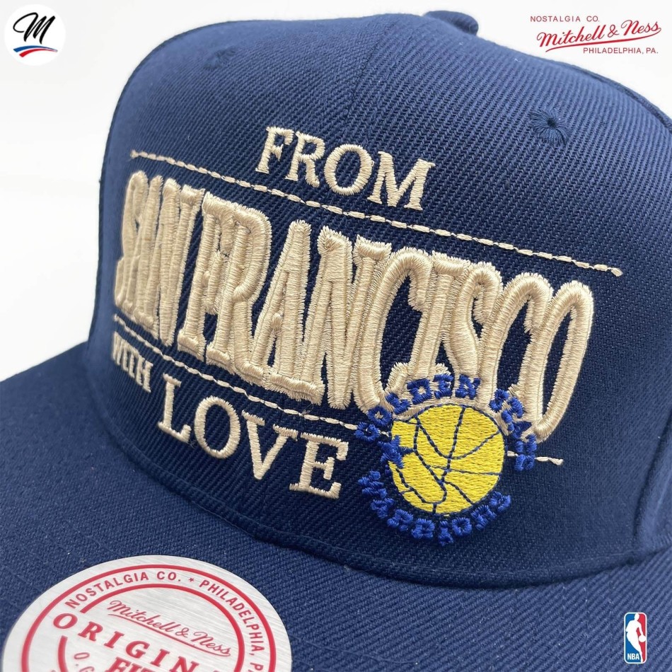 Golden State Warriors "San Francisco met liefde" NBA pet (NBA-pet) Mitchell & Ness chez FrenchMarket