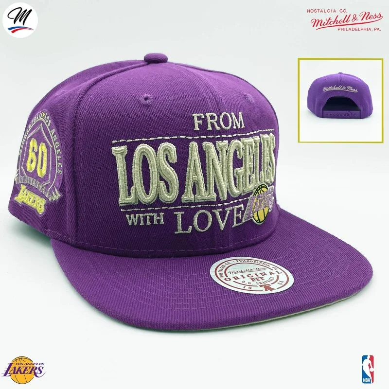 Mitchell & Ness - Casquette NBA Los Angeles Lakers "Los Angeles With Love" Violet Taille Unique